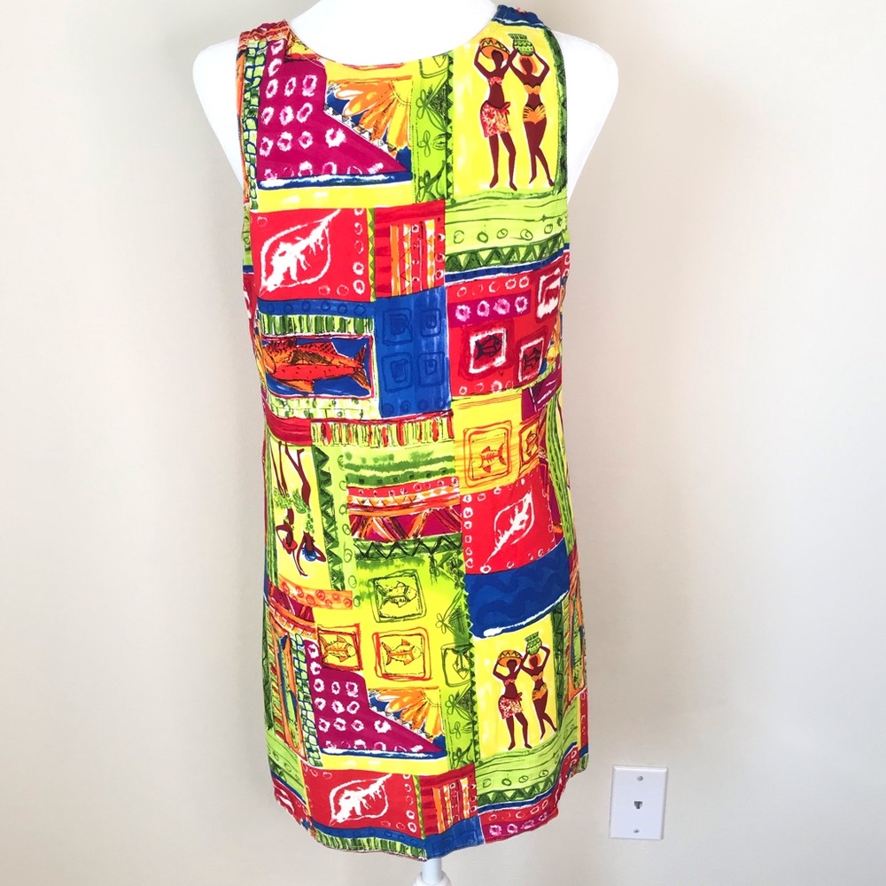 Colorful Shift Mini Dress - Picture 3 of 8